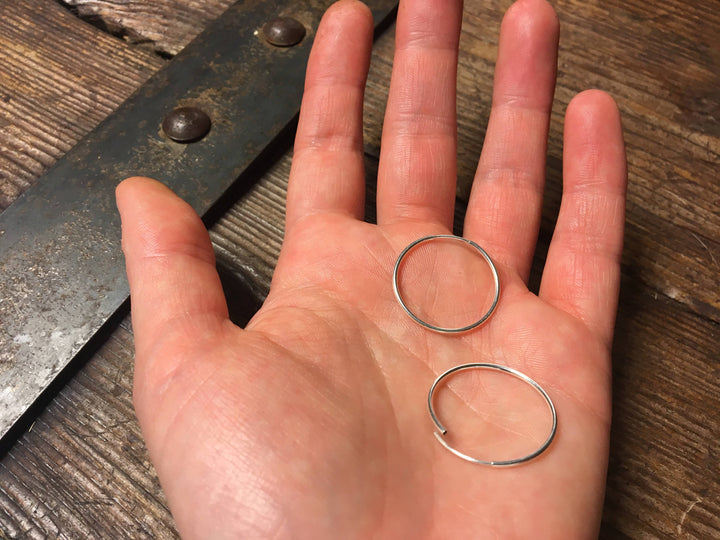 Simple 1 Inch Hoop Earrings in Sterling Silver