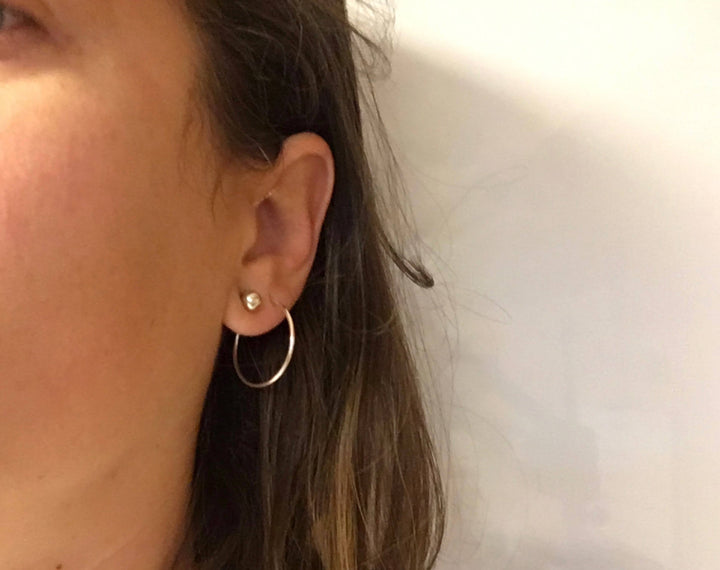 Simple 1 Inch Hoop Earrings in Sterling Silver