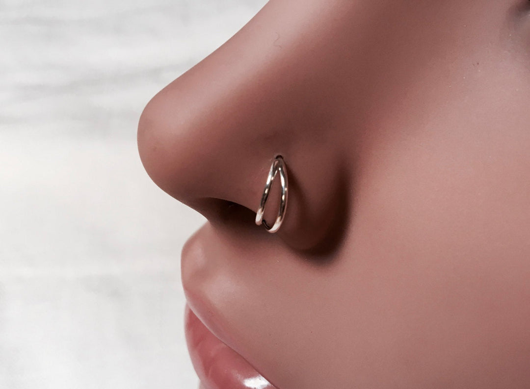 Double Spiral Lip Ring Nose Hoops Double Hoop Conch Ear Cuffs