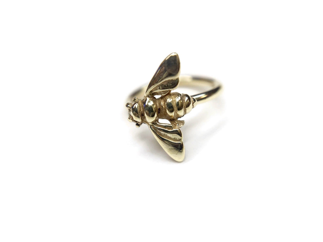 14K Gold Bee Hoop Nose Ring