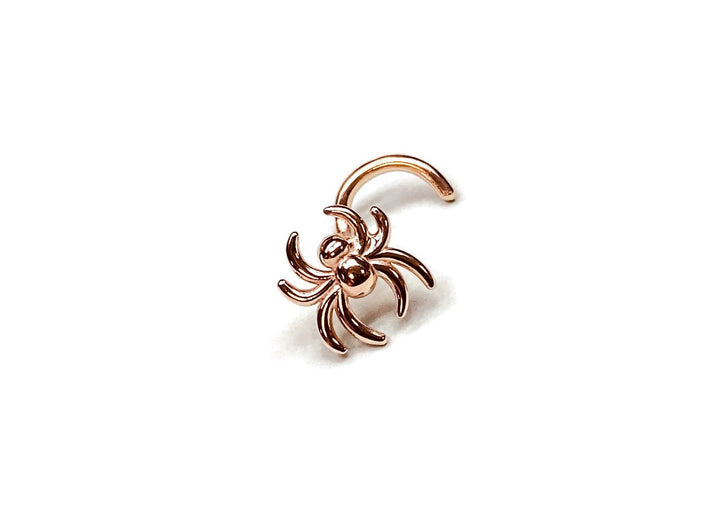 14K Rose Gold Spider Nose Stud