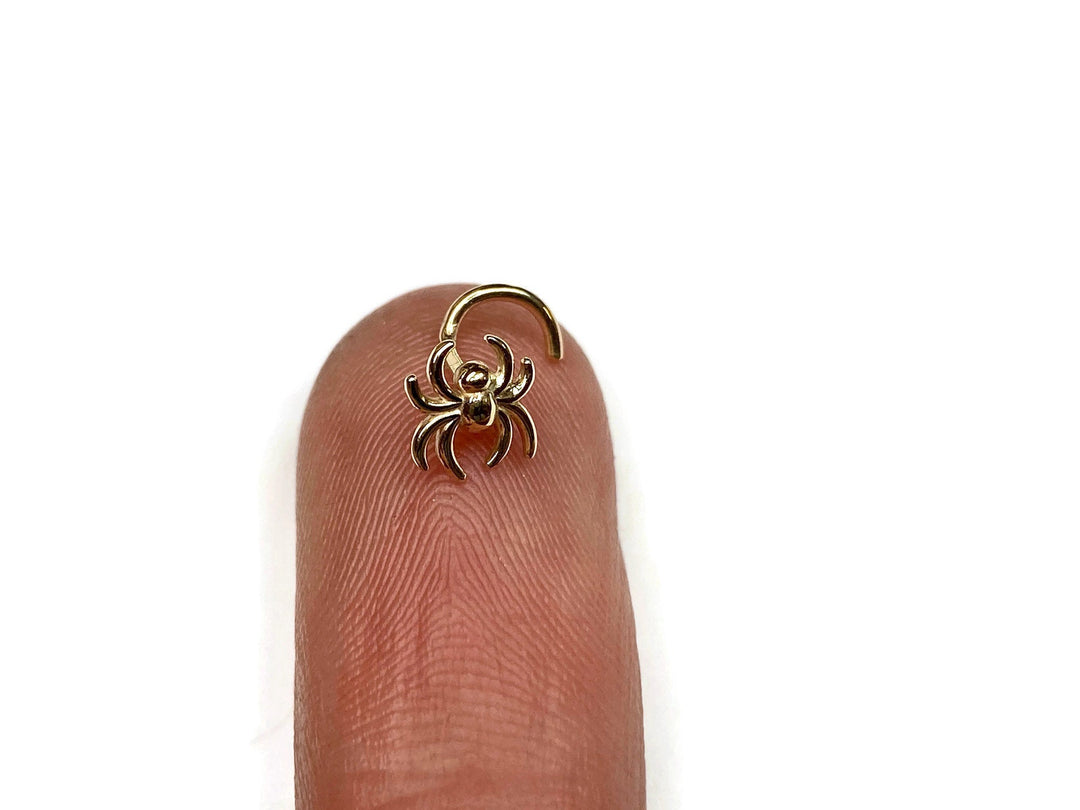 14K Yellow Gold Spider Nose Stud