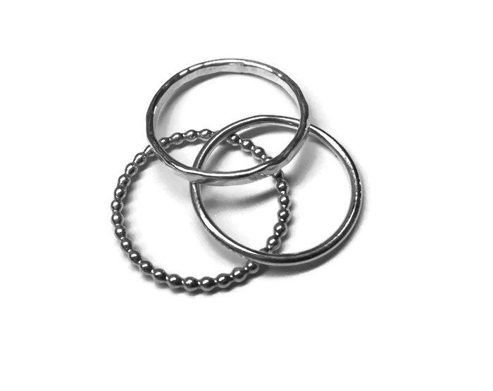 three pack of layered rings