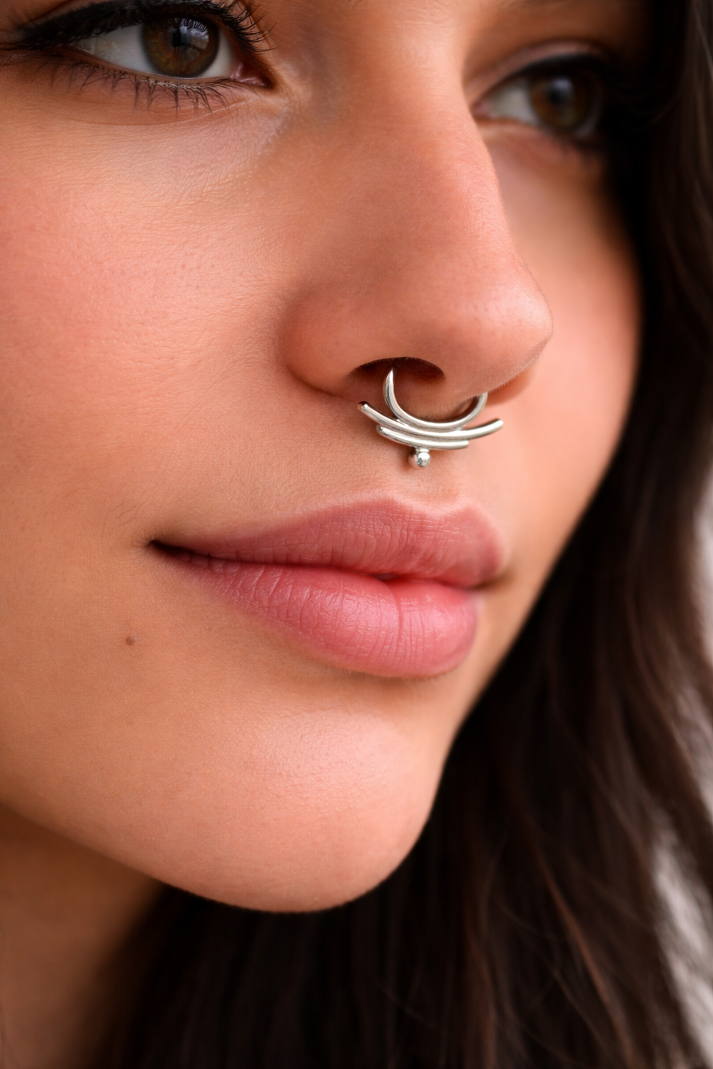Sterling Tribal Septum Ring