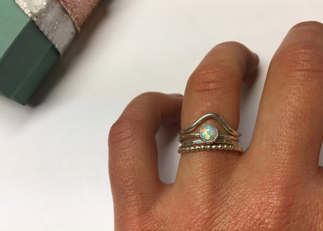 5mm Opal Bezel Ring