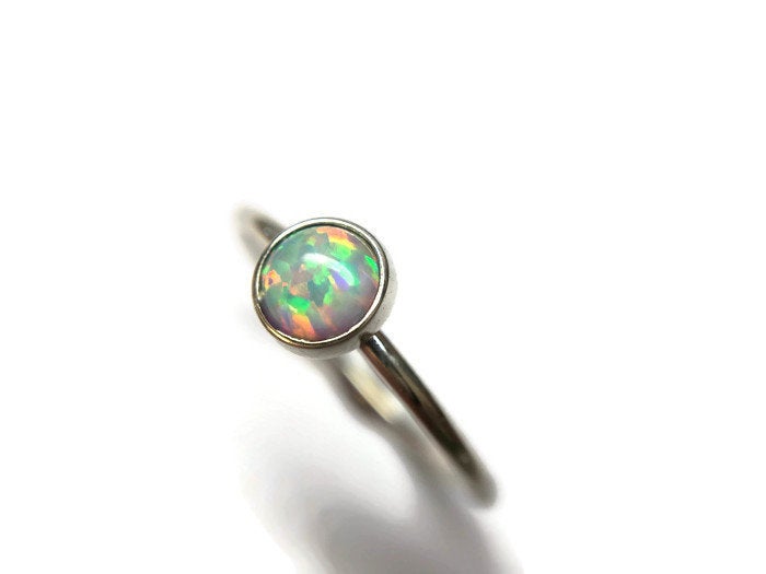5mm Opal Bezel Ring
