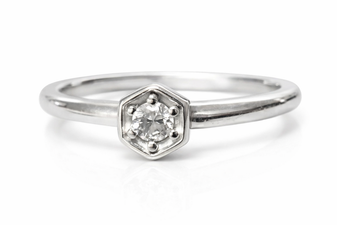 Hexagon Diamond Ring