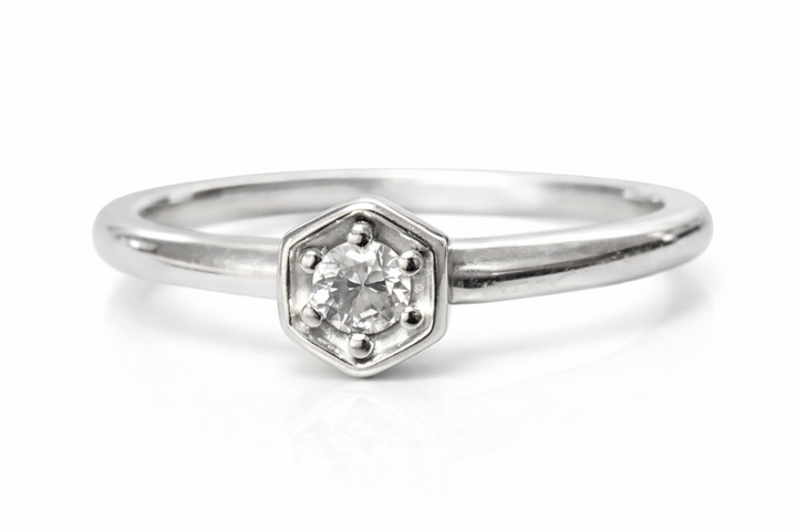 Hexagon Diamond Ring