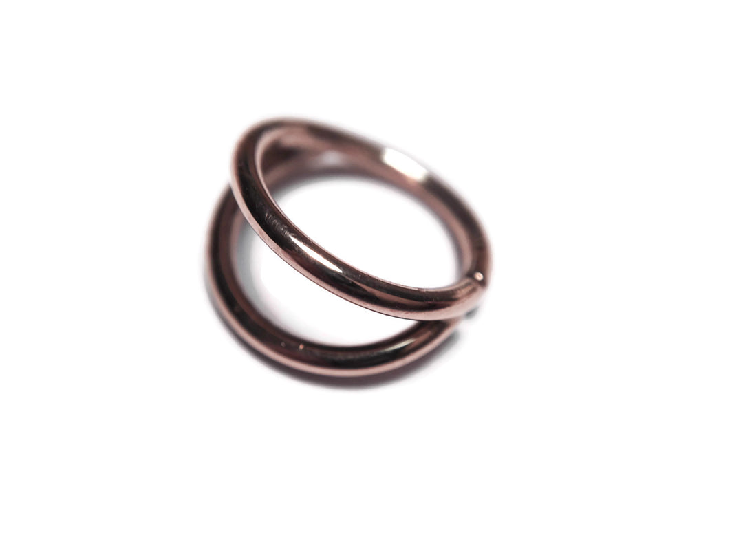 Solid 14K Rose Gold Double Layered Nose Hoop