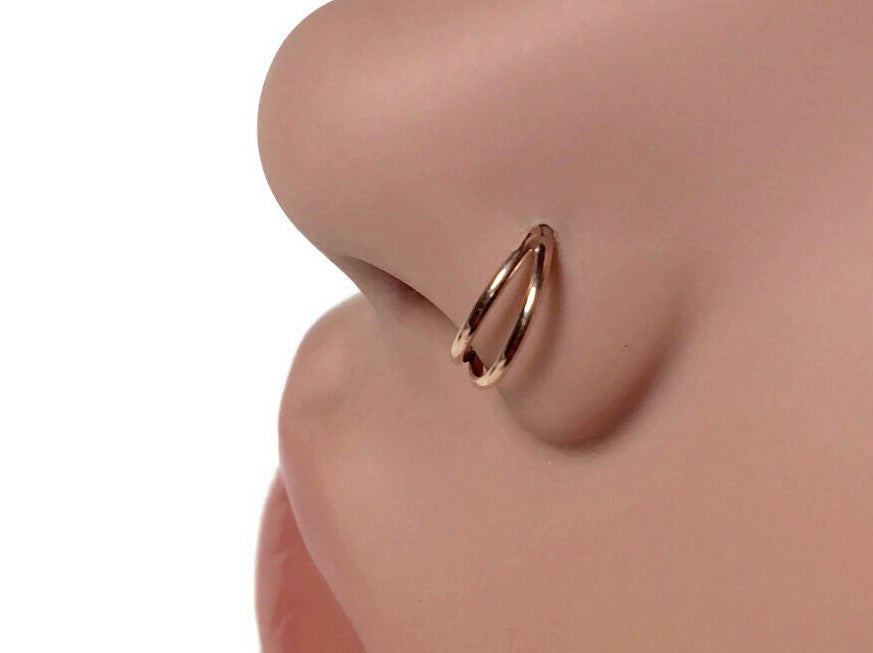 Rose Gold Double Layered Nose Hoop