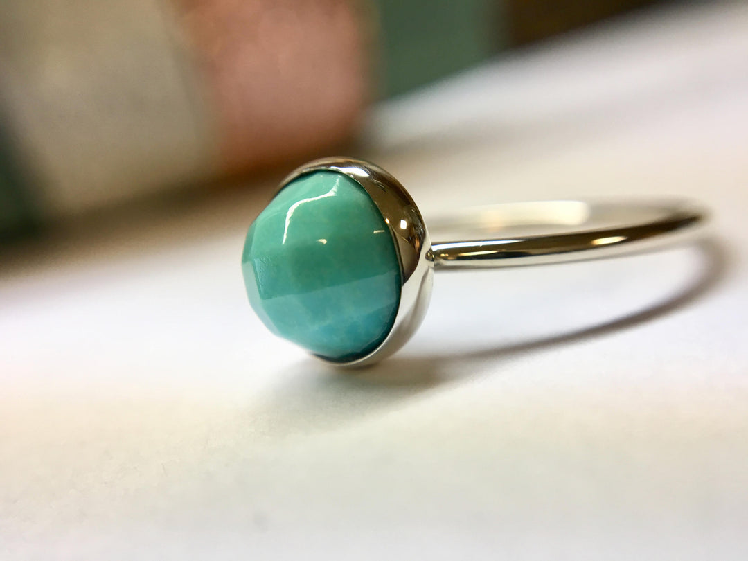 Faceted Turquoise Bezel Ring