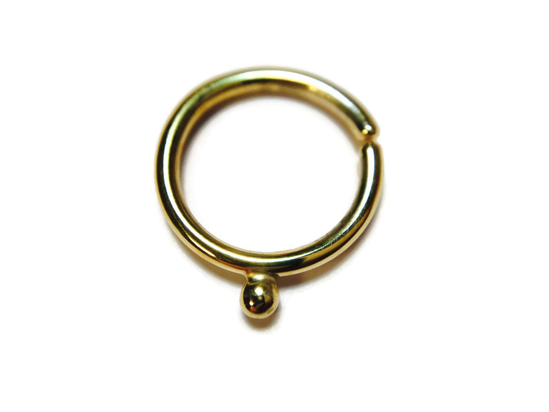 Gold Bead Septum Ring
