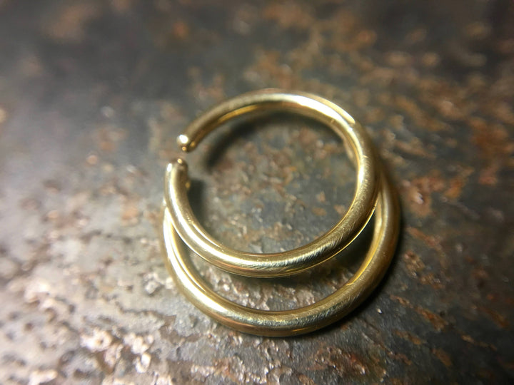 Gold Double Hoop Septum Ring