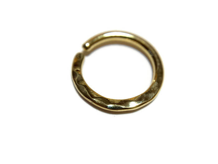Gold Hammer Texture Septum Ring