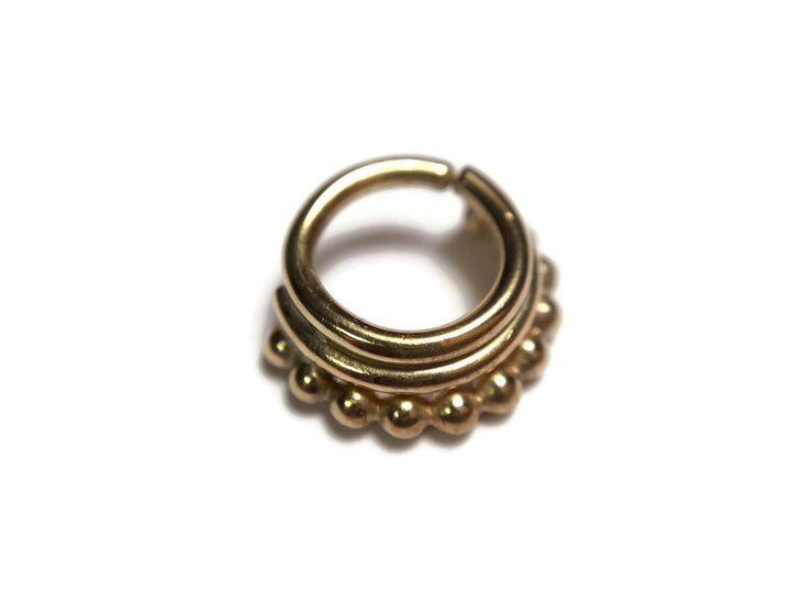 Gold Stacked Septum Ring