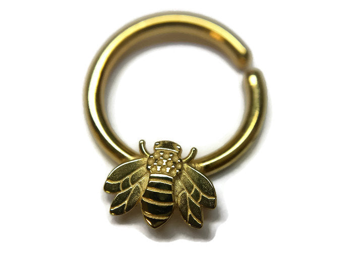 Golden Honey Bee Septum Ring