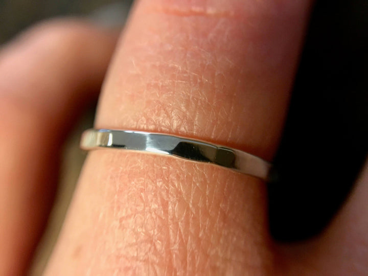 Hammered Band Sterling Silver Band