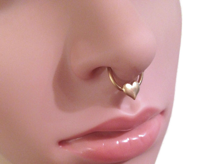 Rose Gold Heart Septum Ring