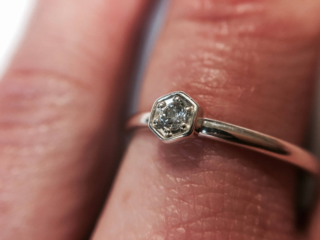 Hexagon Diamond Ring