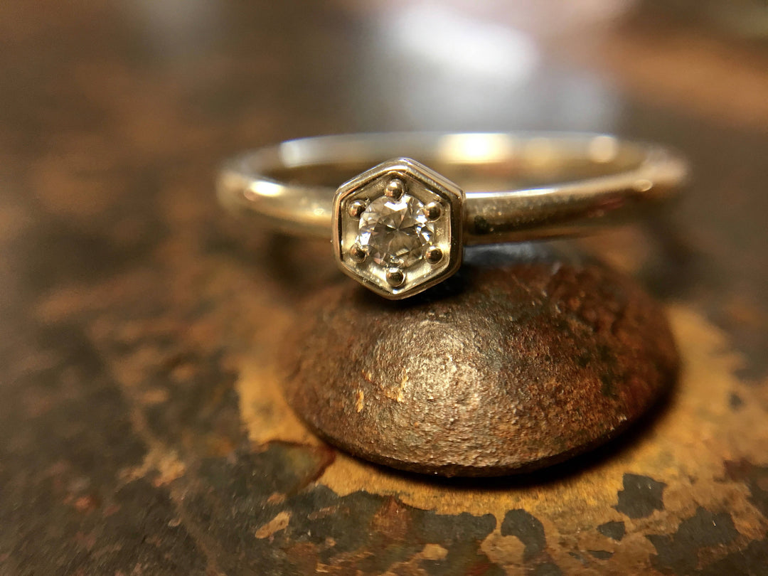 Hexagon Diamond Ring