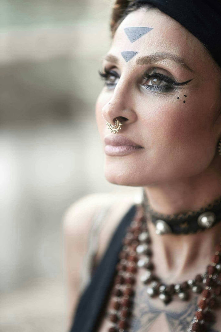 Rose Gold Triple Stacked Beaded Septum Ring With Gap - Piercing - Hoop - Conch - Helix - Cartilage - Pink Gold Dipped Sterling Silver