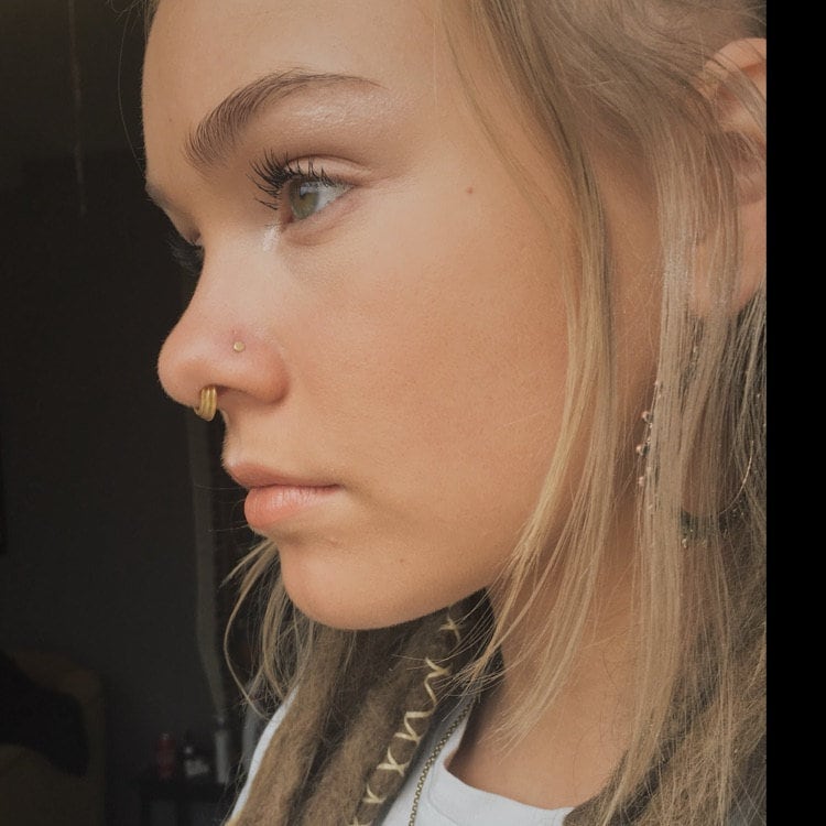 14K White Gold Triple Stack Septum Ring ~ Three Layered Nose Hoop ~ Twist Open Body Jewelry ~ Solid 14 Karat White Gold ~ Nickel-Free