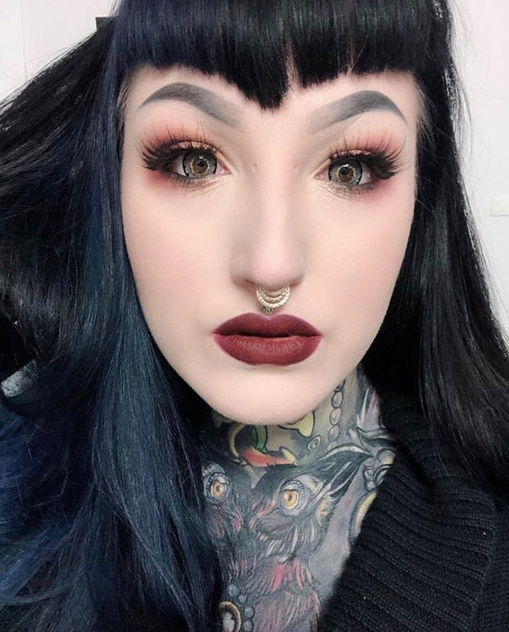 14 Karat Solid Yellow Gold Triple Hammered Septum Ring ~ Three in One Nose Hoop with Hammer Texture ~ 14K Gold Body Jewelry