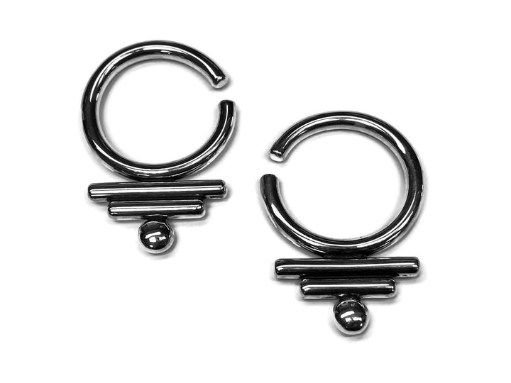 Ear Weights ~ Sterling Silver ~ Tribal Gauge Ear Weight Hoops ~ Stretched Lobes Thick Hoops ~ Heavy Hoop Earrings Stretchers