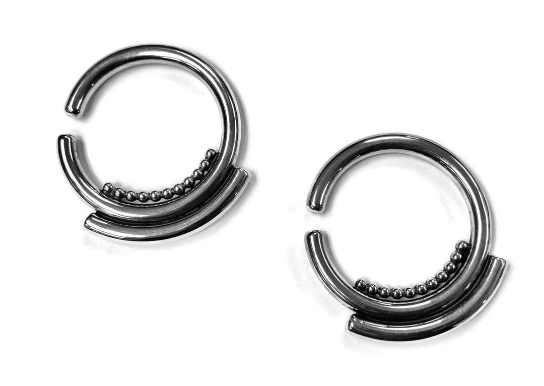 Ear Weights ~ Sterling Silver ~ Tribal Gauge Ear Weight Hoops ~ Stretched Lobes Thick Hoop ~ Heavy Hoop Earrings Stretchers ~ Sold as a Pair