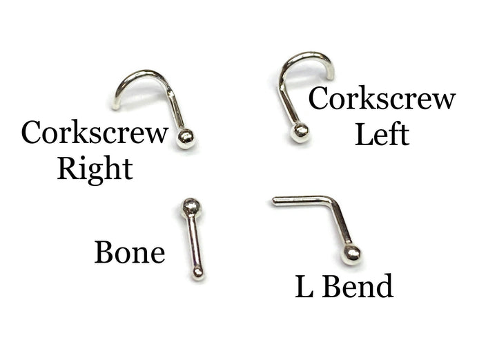 Star Trek Nose Stud ~ Nose Bone ~ Corkscrew ~ Nose Ring Stud ~ Nostril Piercing ~ Trekkie Nose Screw ~ Nickel Free Sterling Silver