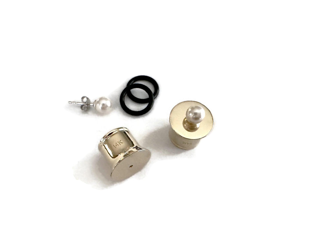 14K Capped Gold Plugs with Holes For Stud Earrings ~ Gauged Earrings Plug Converters For Studs ~ Solid 14 Karat Gold ~ Sold As a Pair