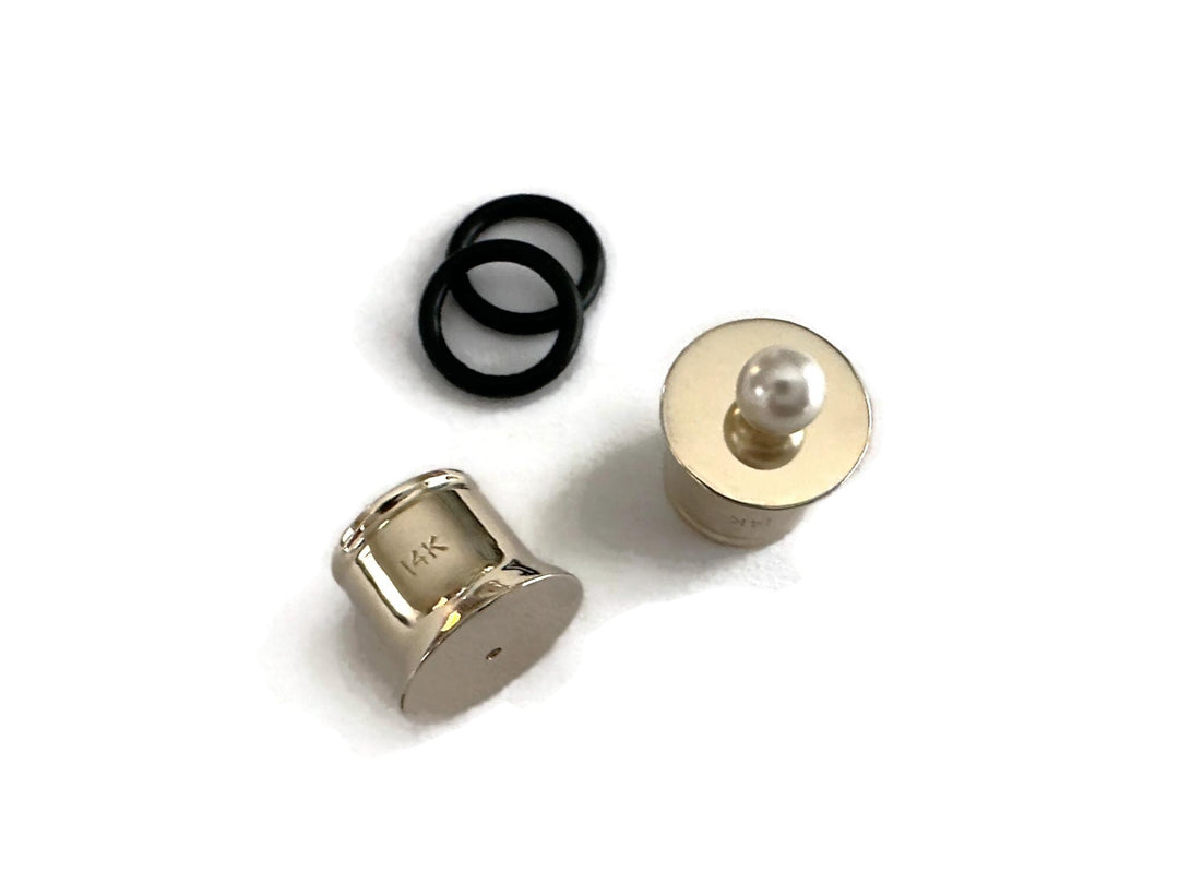 14K Capped Gold Plugs with Holes For Stud Earrings ~ Gauged Earrings Plug Converters For Studs ~ Solid 14 Karat Gold ~ Sold As a Pair