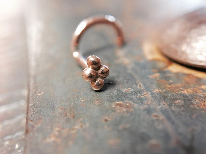 Rose Gold 4 Dot Nose Stud