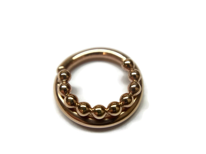 Rose Gold Beaded Septum Ring