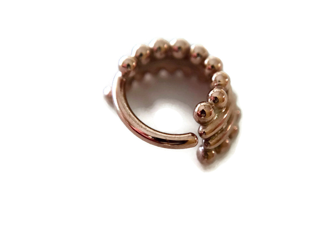 Rose Gold Beaded Stacked Septum Ring