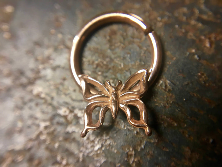 Rose Gold Butterfly Septum Ring