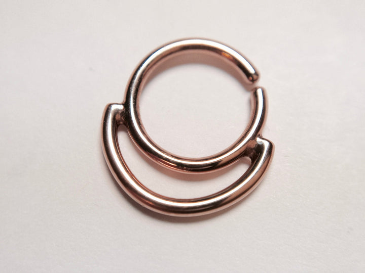 Rose Gold Double Tiered Septum Ring