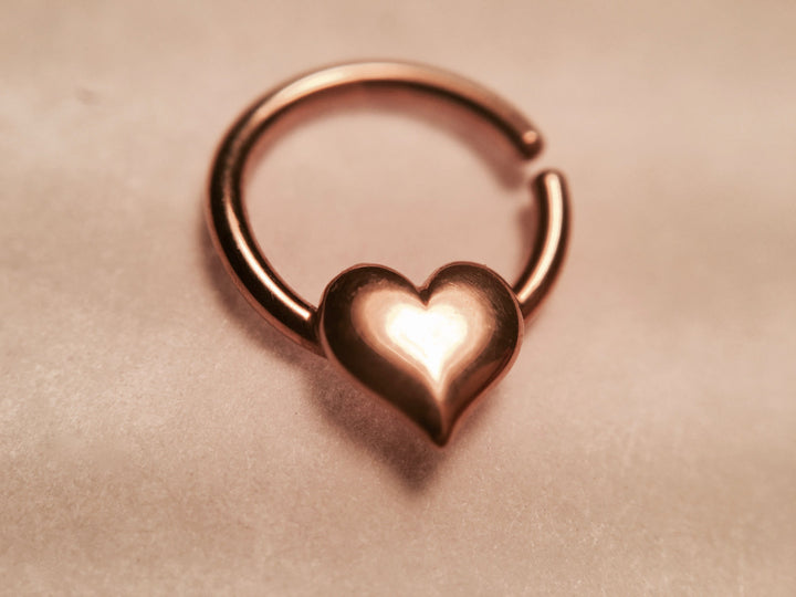 Rose Gold Heart Septum Ring