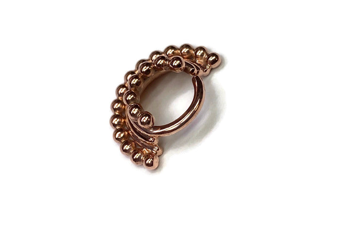 Rose Gold Quad Stacked Beaded Septum Ring