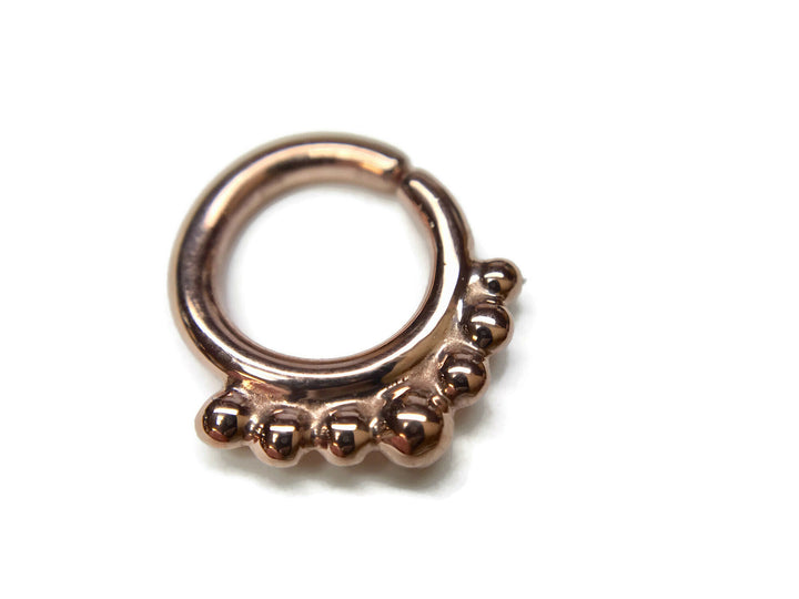 Rose Gold Beaded Septum Ring