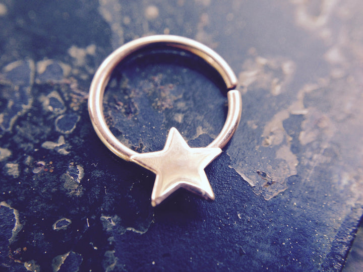 Rose Gold Star Septum Ring