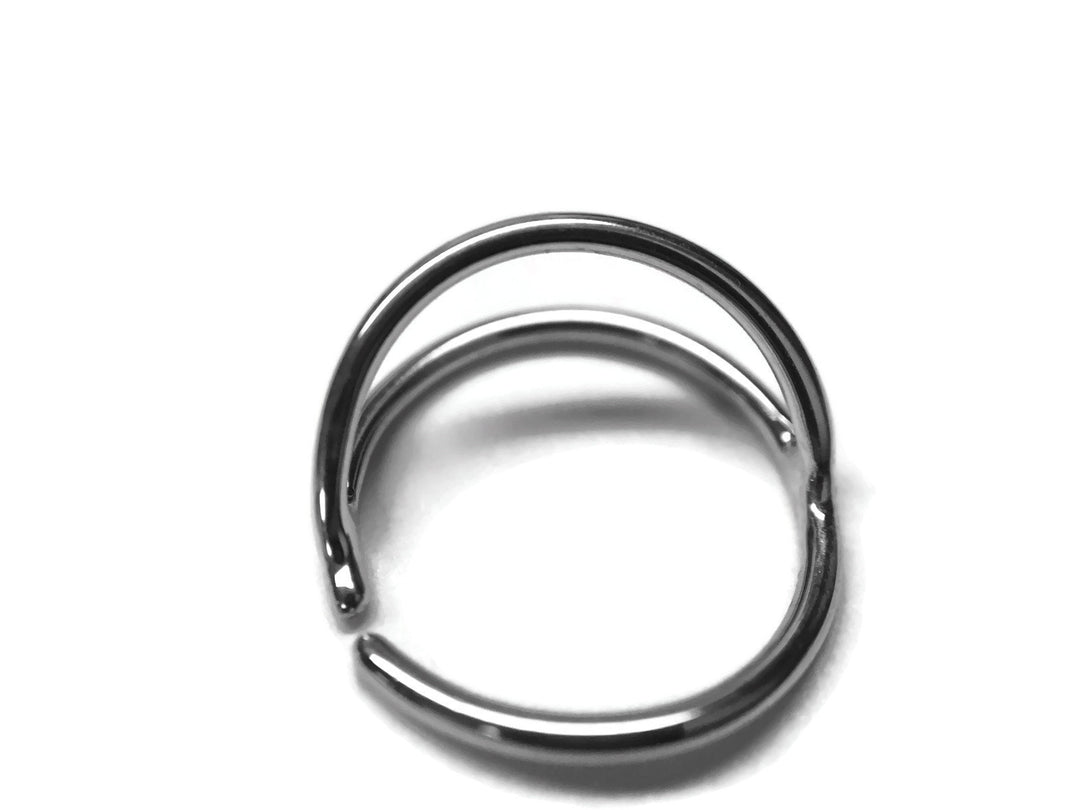 Silver Double Layered Nose Hoop