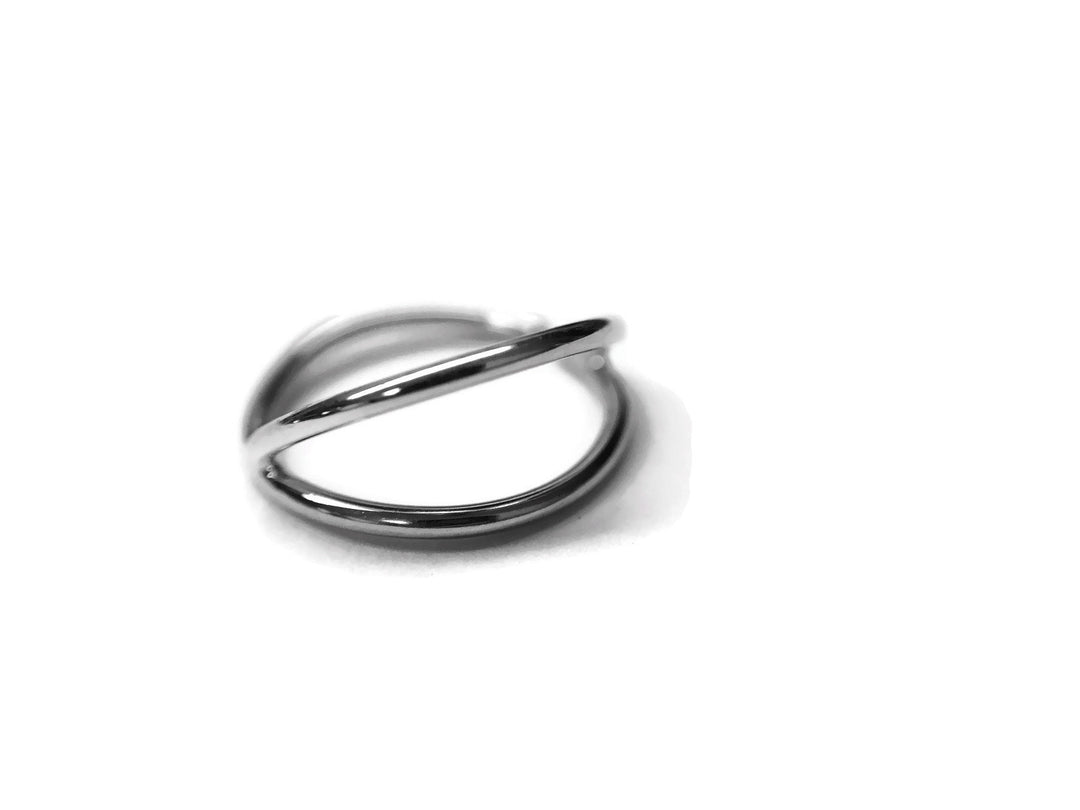 Silver Double Layered Nose Hoop