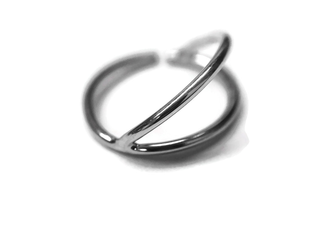 Silver Double Layered Nose Hoop