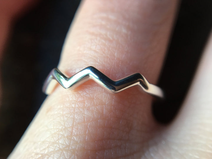 Simple Mountain Stacking Accent Ring