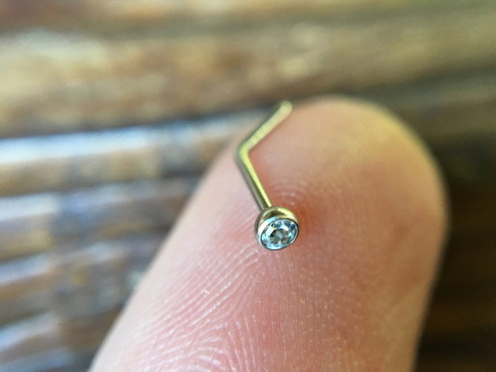 Simple Tiny Crystal Nose Stud