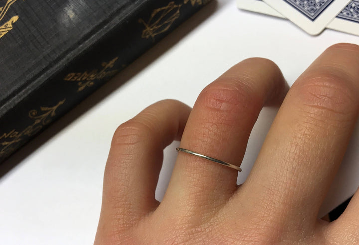 Skinny Silver Ring Ultra Dainty 1mm