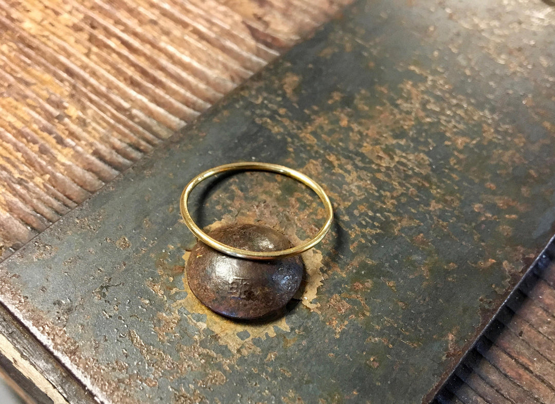 Skinny Yellow Gold Ring Solid 14 Karat