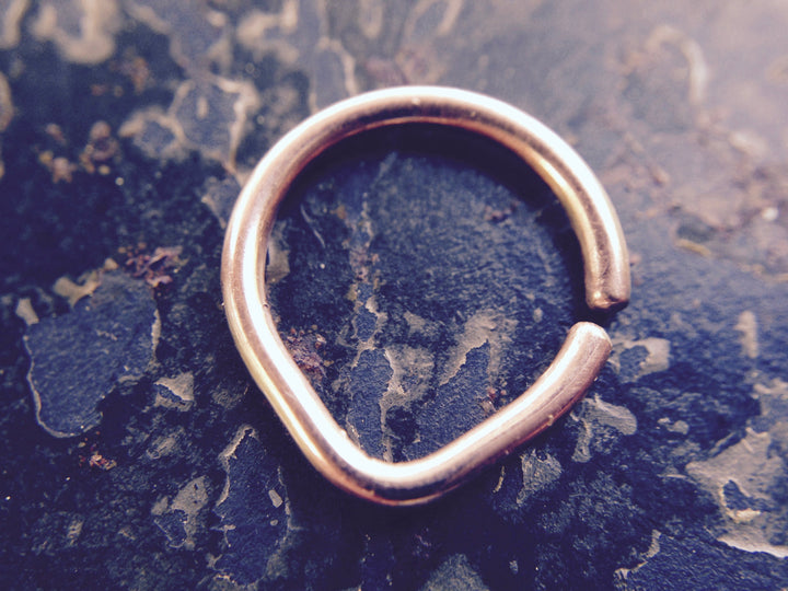 Solid 14 Karat Rose Gold Chevron Septum Ring