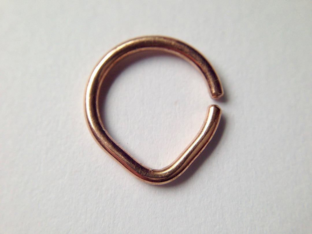 Solid 14 Karat Rose Gold Chevron Septum Ring